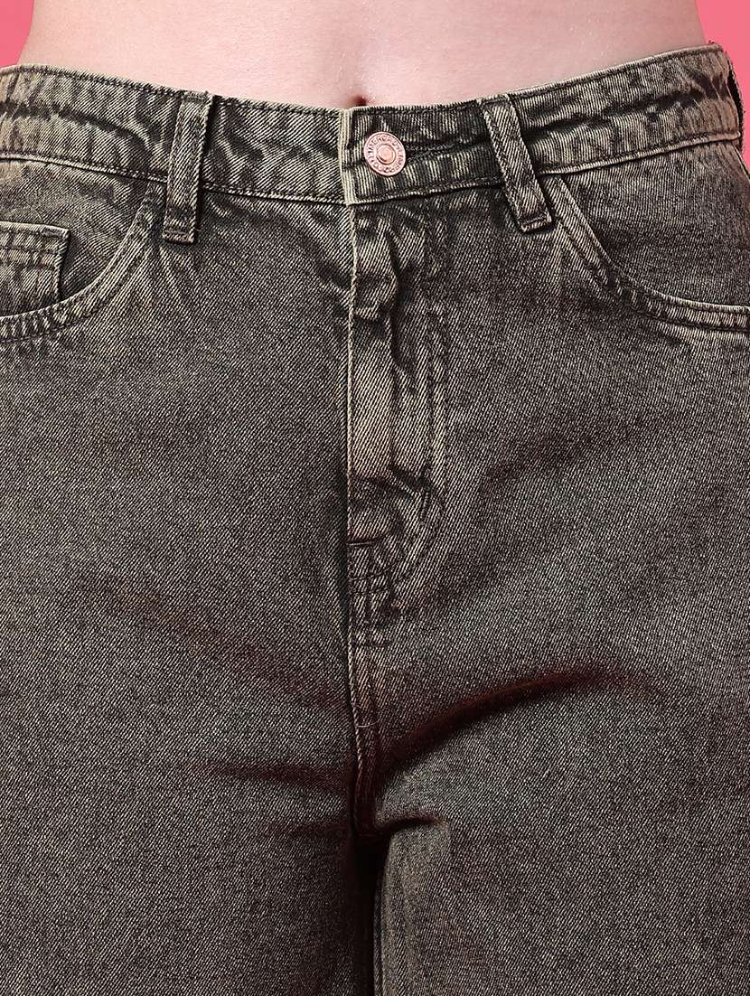 Women Washed High Rise Straight Jeans - 22490774 -  Standard Image - 1