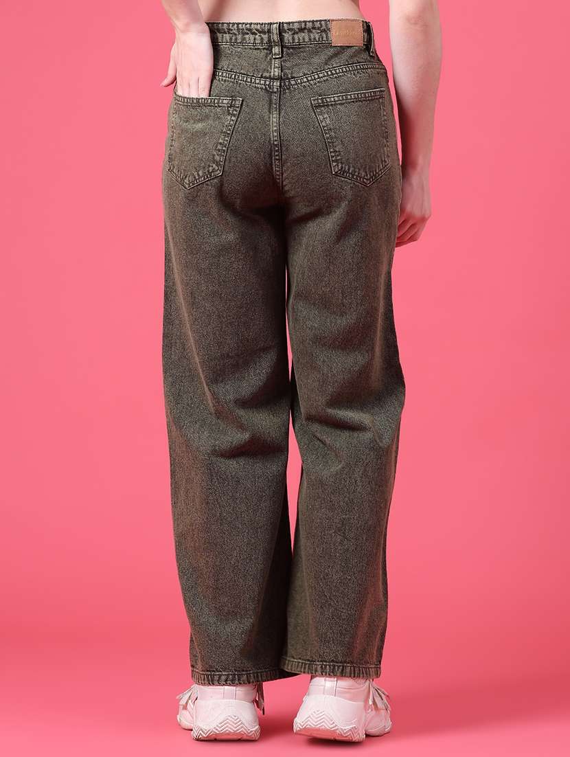 Women Washed High Rise Straight Jeans - 22490774 -  Standard Image - 4