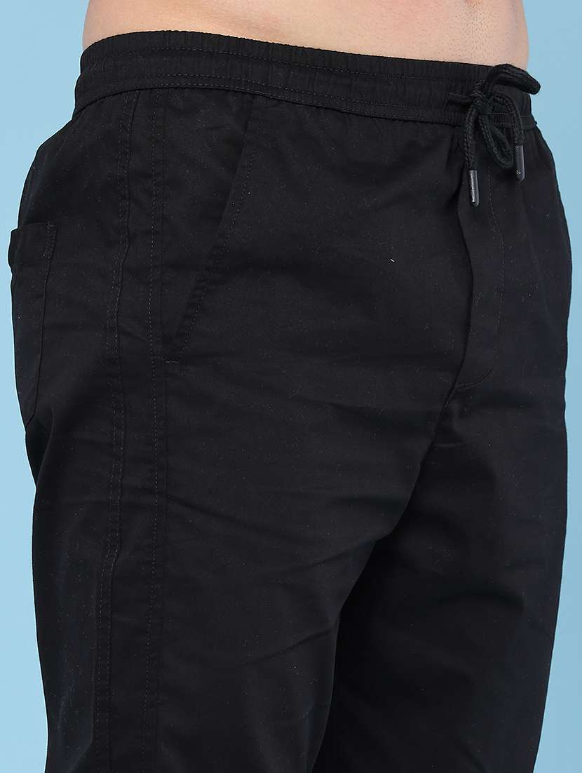 men solid mid rise flat front casual trouser - 22490866 -  Standard Image - 1
