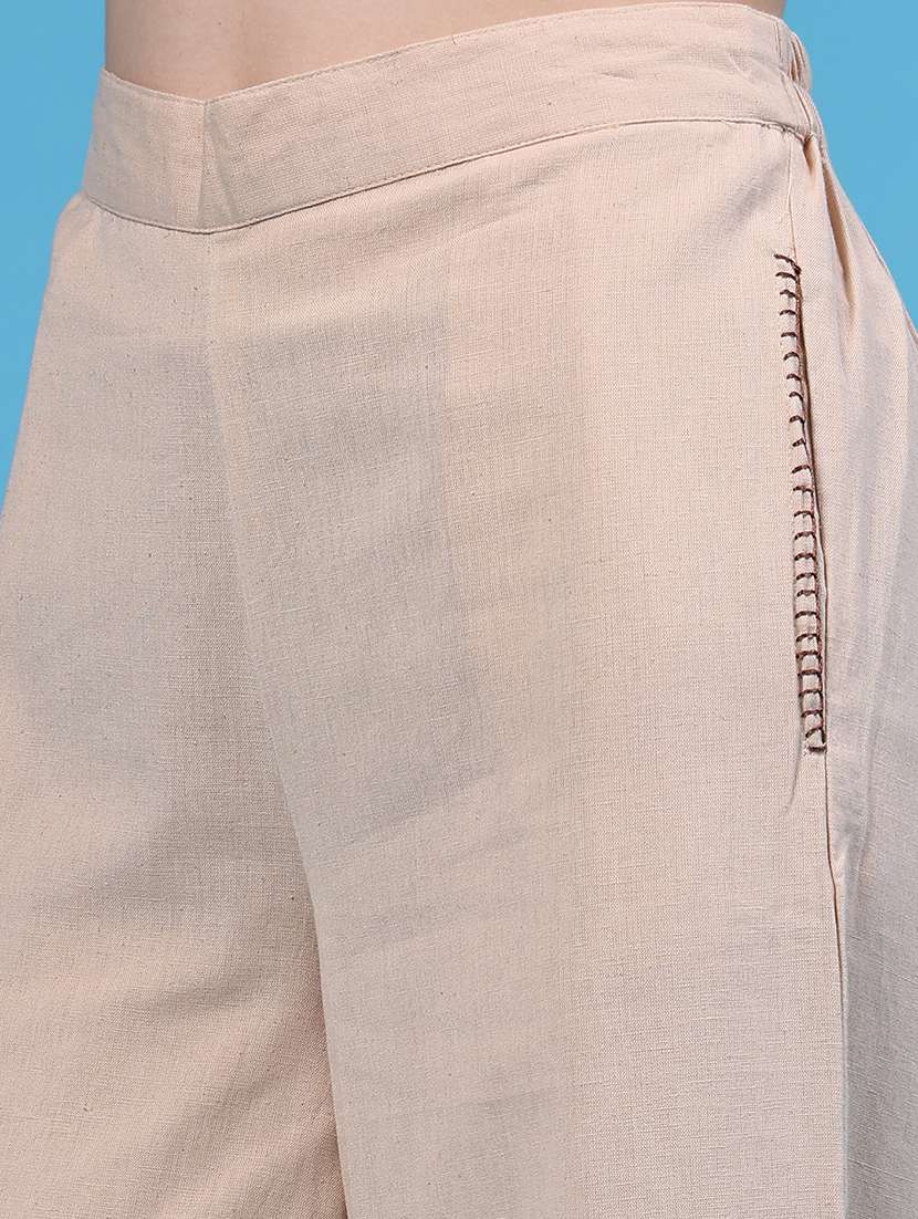 Women Solid High Rise Wide Leg Trouser - 22490894 -  Standard Image - 1