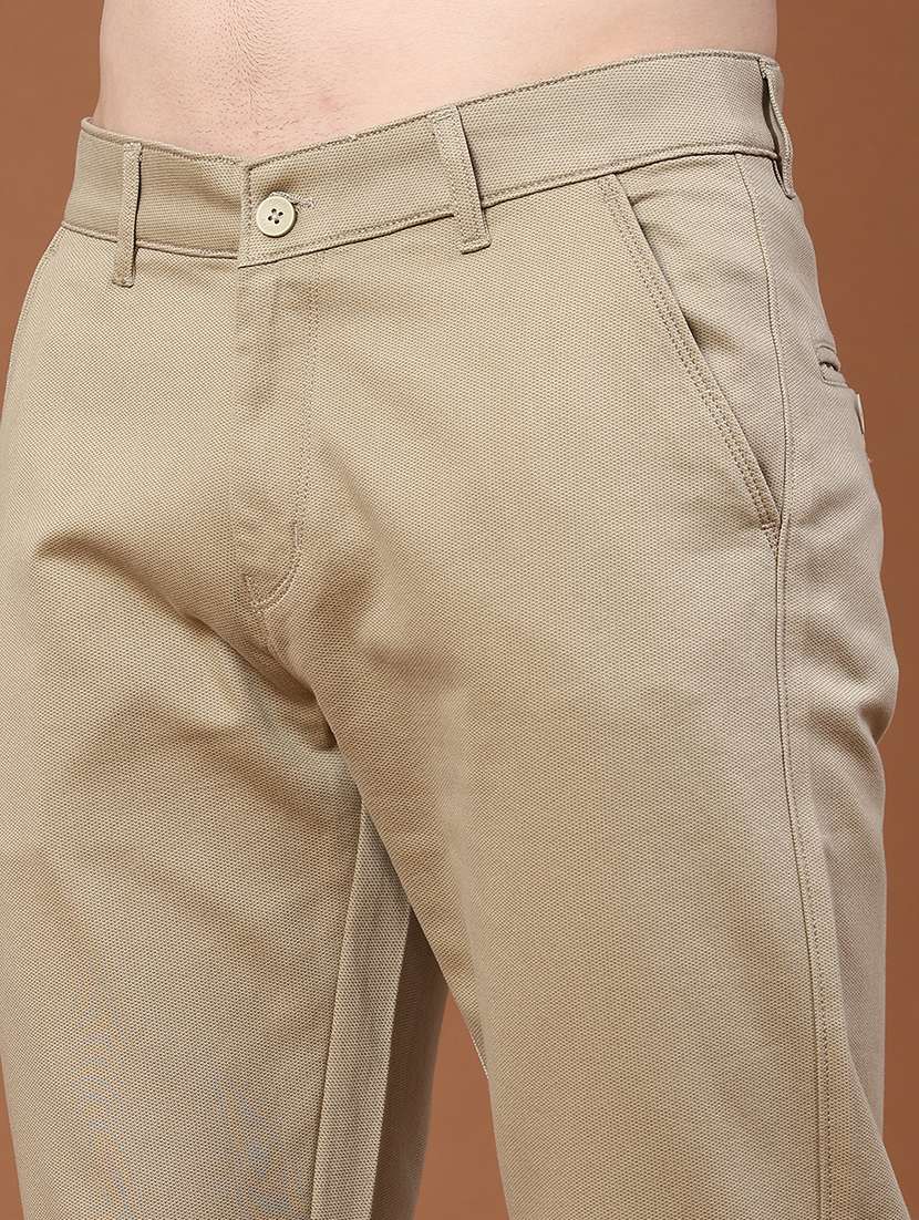Men Solid Mid Rise Slim Fit Chinos - 22491002 -  Standard Image - 1