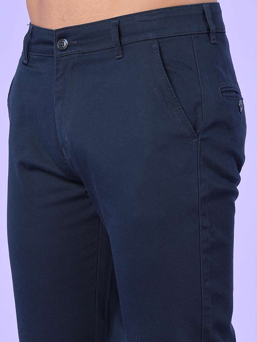 Men Solid Mid Rise Chinos Casual Trouser - 22491006 -  Standard Image - 1