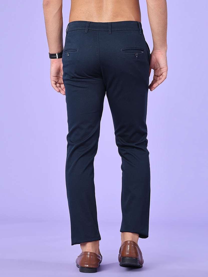 Men Solid Mid Rise Chinos Casual Trouser - 22491006 -  Standard Image - 4