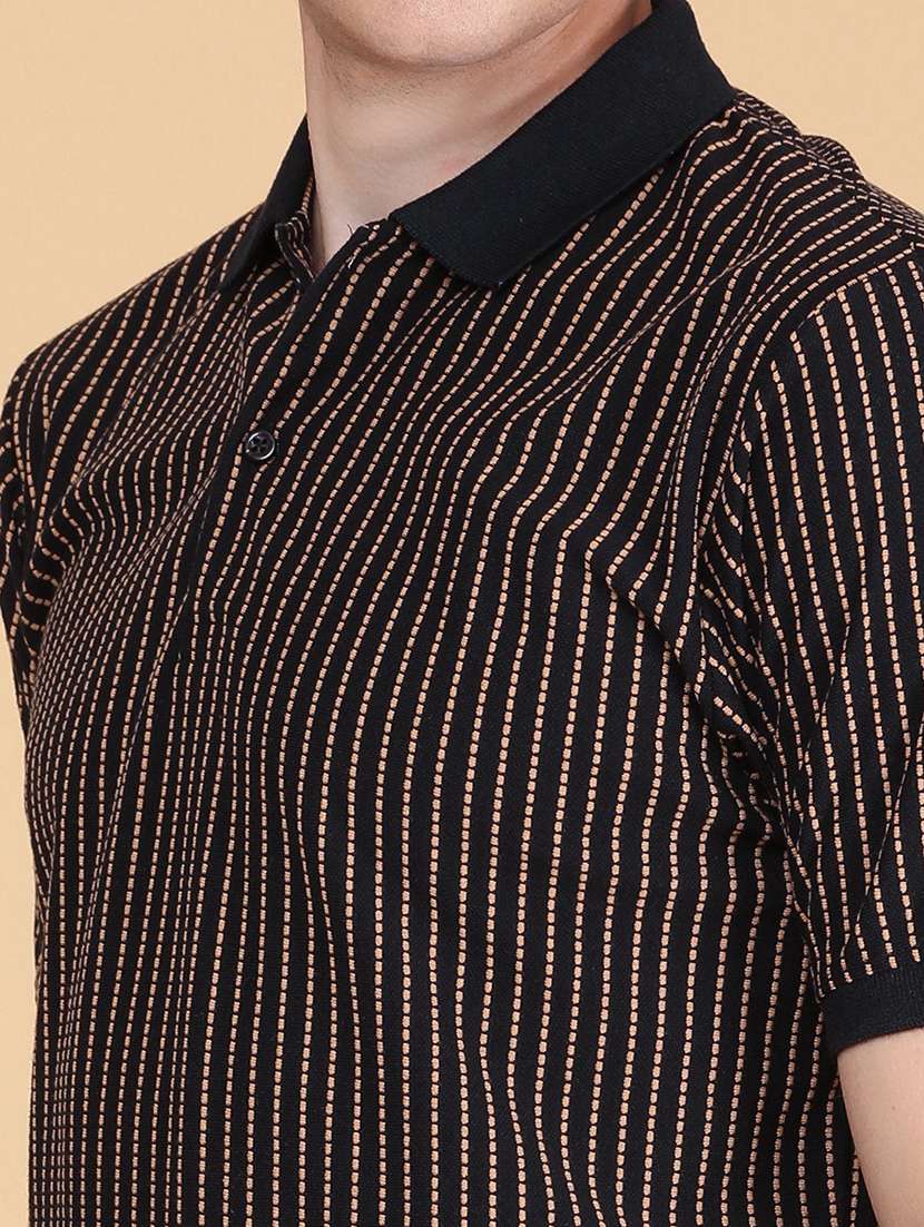 men striped short sleeve regular fit polo t-shirt - 22491023 -  Standard Image - 1