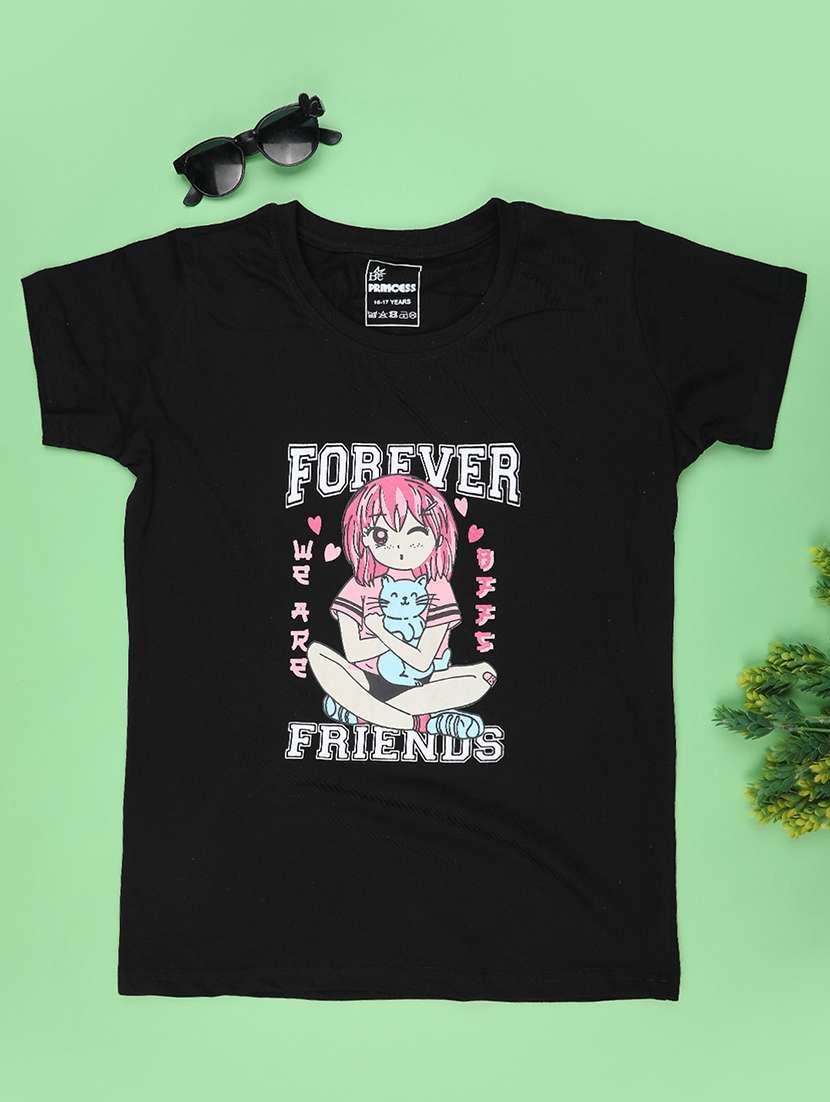 girls printed round neck short sleeves tee - 22491116 -  Standard Image - 1