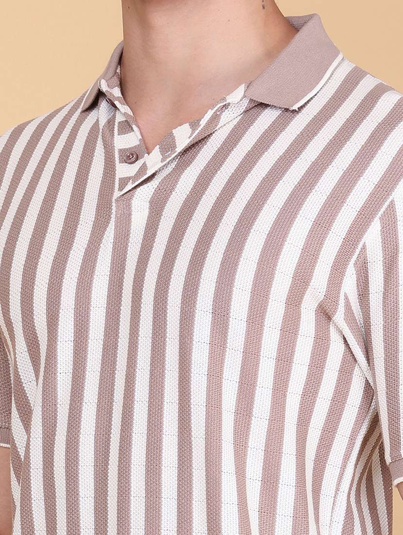 men striped short sleeve regular fit polo t-shirt - 22491174 -  Standard Image - 1