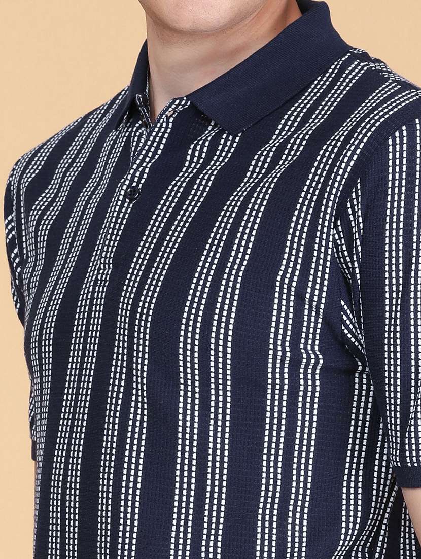 Men Striped Short Sleeve Regular Fit Polo T-shirt - 22491177 -  Standard Image - 1