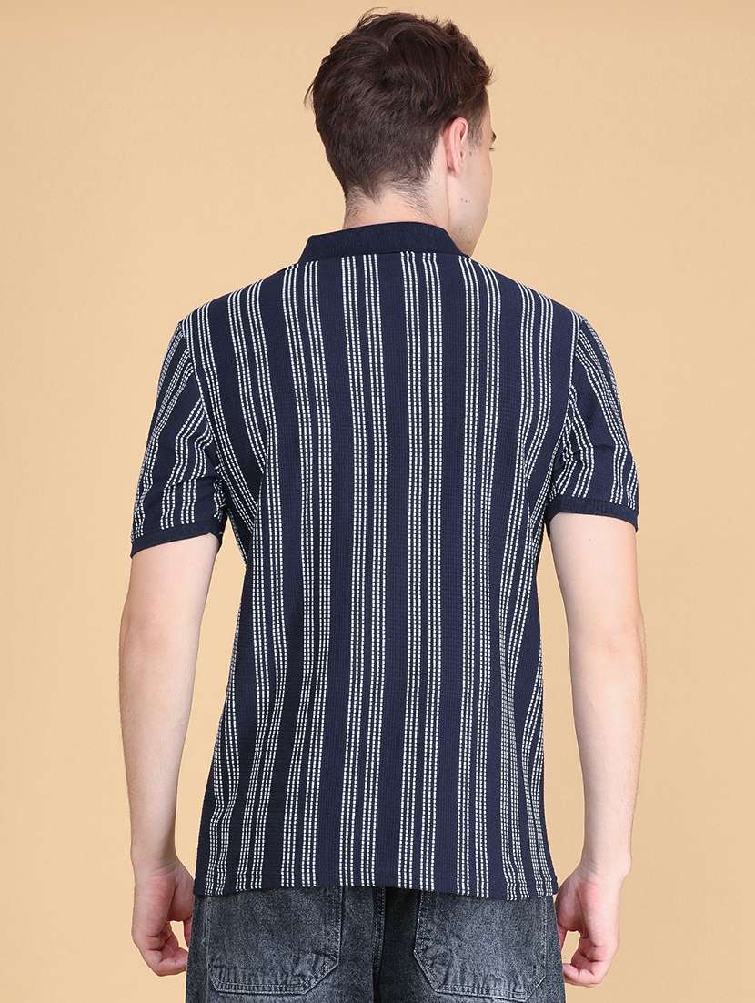 Men Striped Short Sleeve Regular Fit Polo T-shirt - 22491177 -  Standard Image - 4