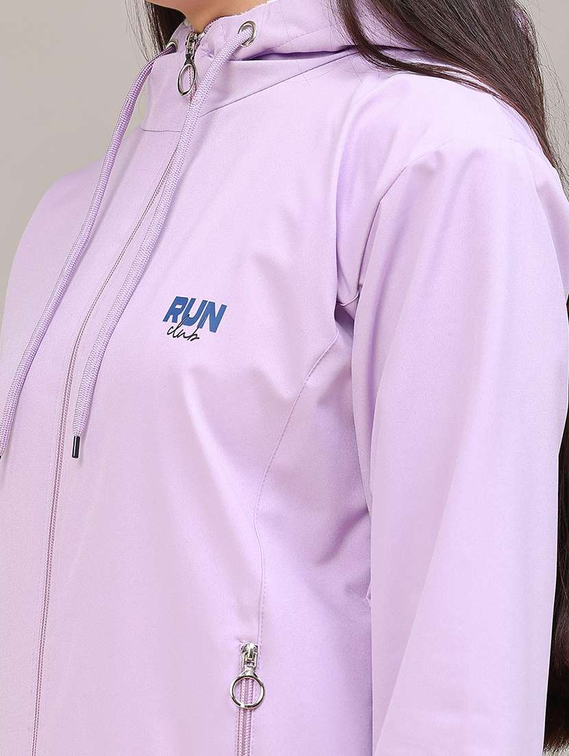 Women Solid Long Sleeves Regular Hooded Jacket - 22491184 -  Standard Image - 1