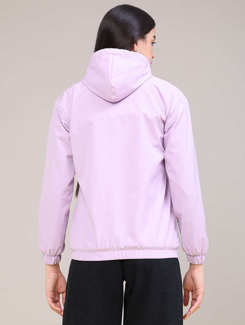 Women Solid Long Sleeves Regular Hooded Jacket - 22491184 -  Standard Image - 4