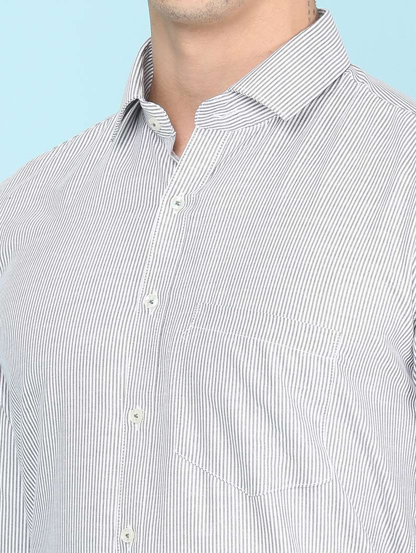 Men Striped Long Sleeves Slim Fit Shirt - 22491192 -  Standard Image - 1