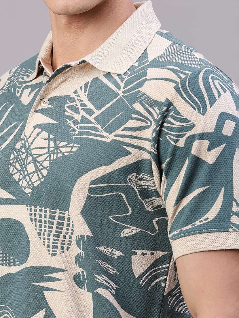 men printed short sleeve regular fit polo t-shirt - 22491219 -  Standard Image - 1