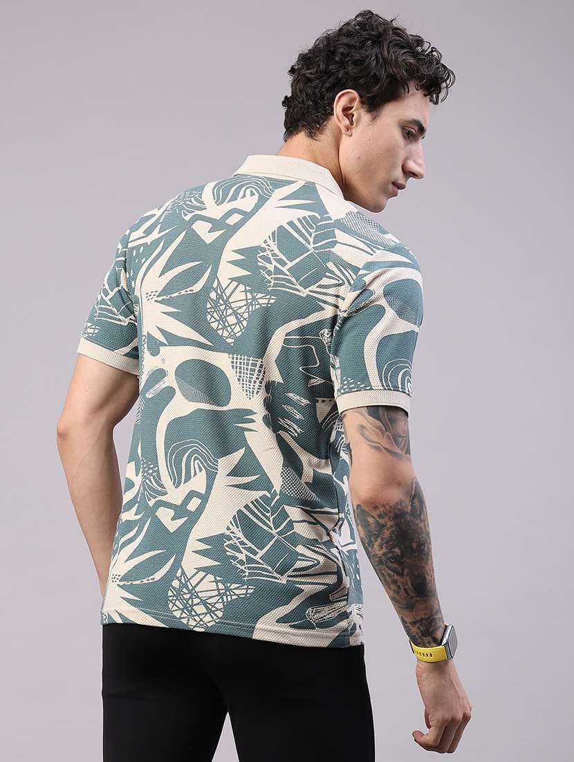 men printed short sleeve regular fit polo t-shirt - 22491219 -  Standard Image - 4