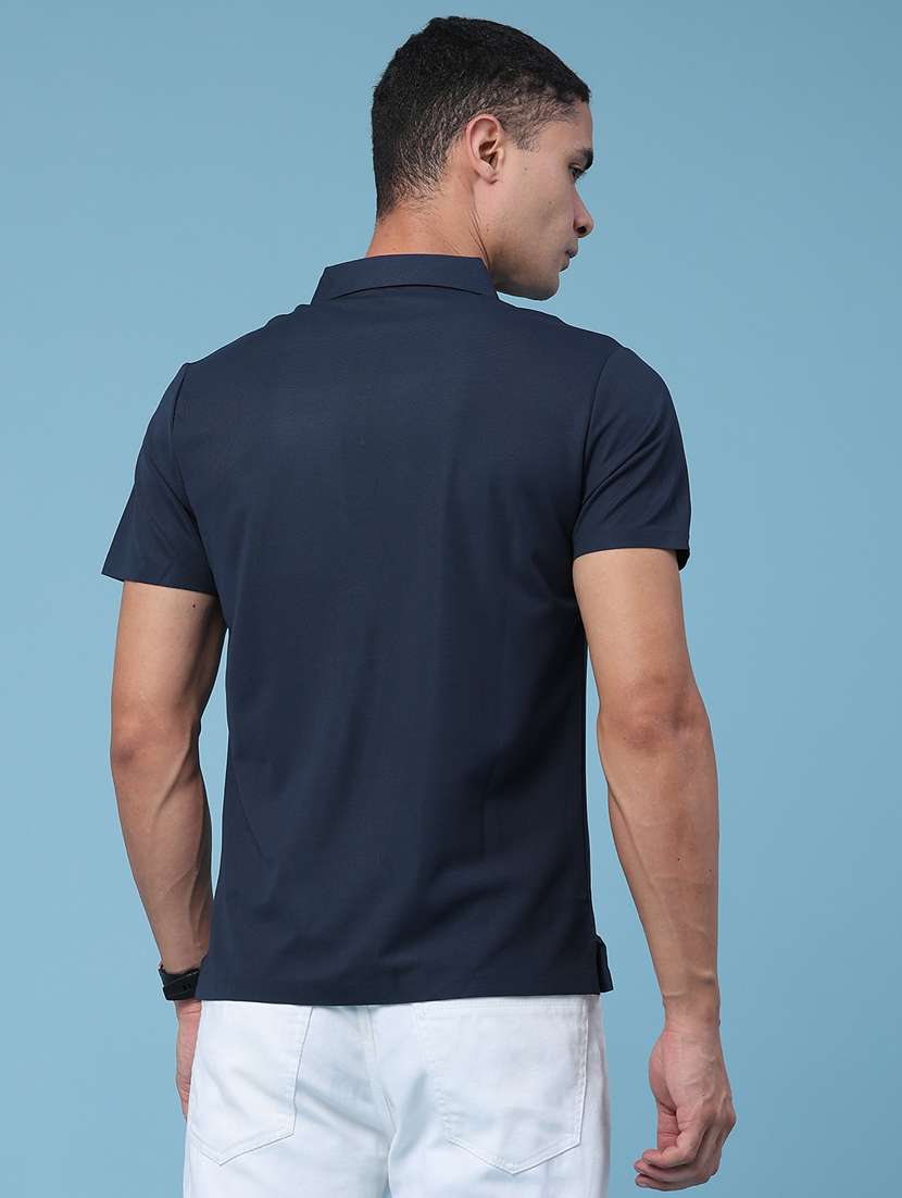 men textured short sleeve slim fit polo t-shirt - 22491325 -  Standard Image - 4