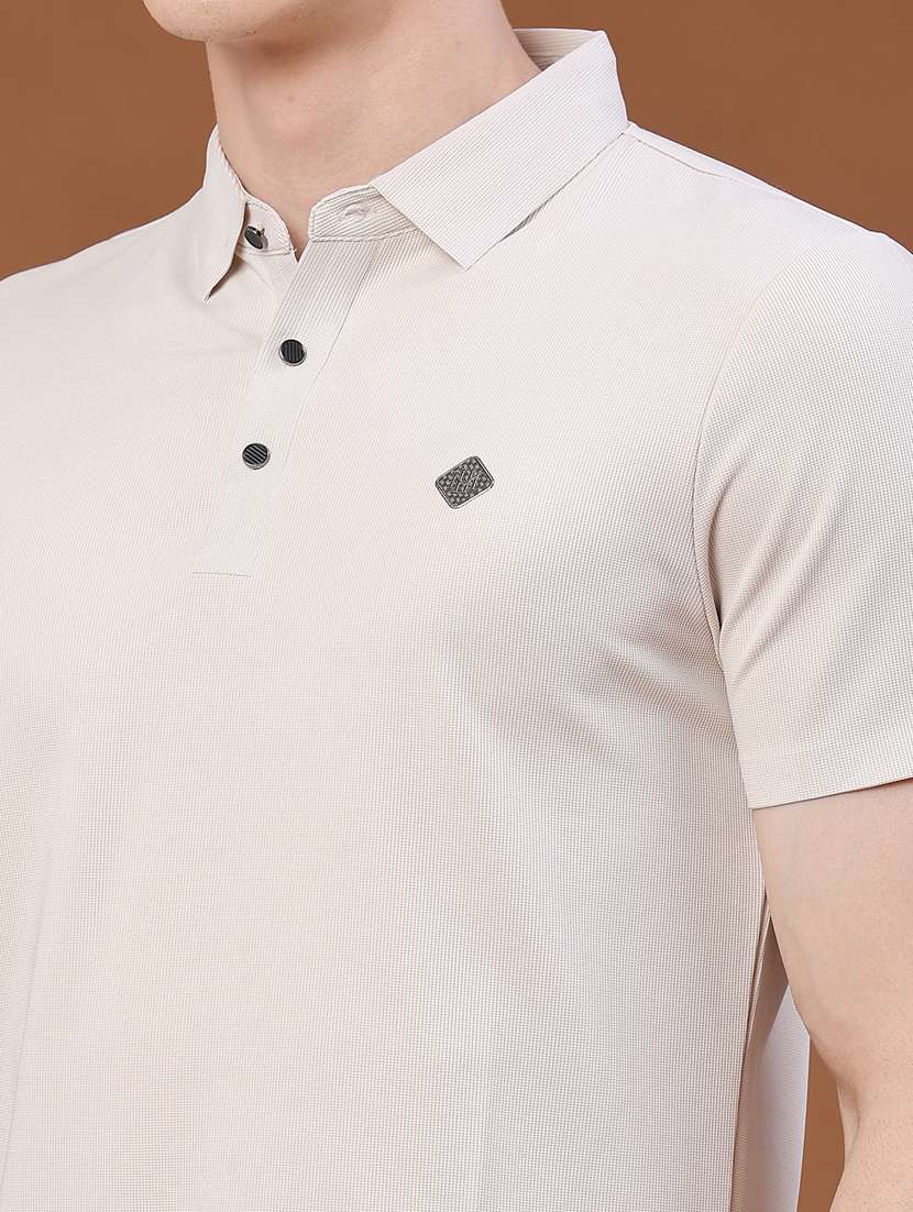 men textured short sleeve slim fit polo t-shirt - 22491326 -  Standard Image - 1