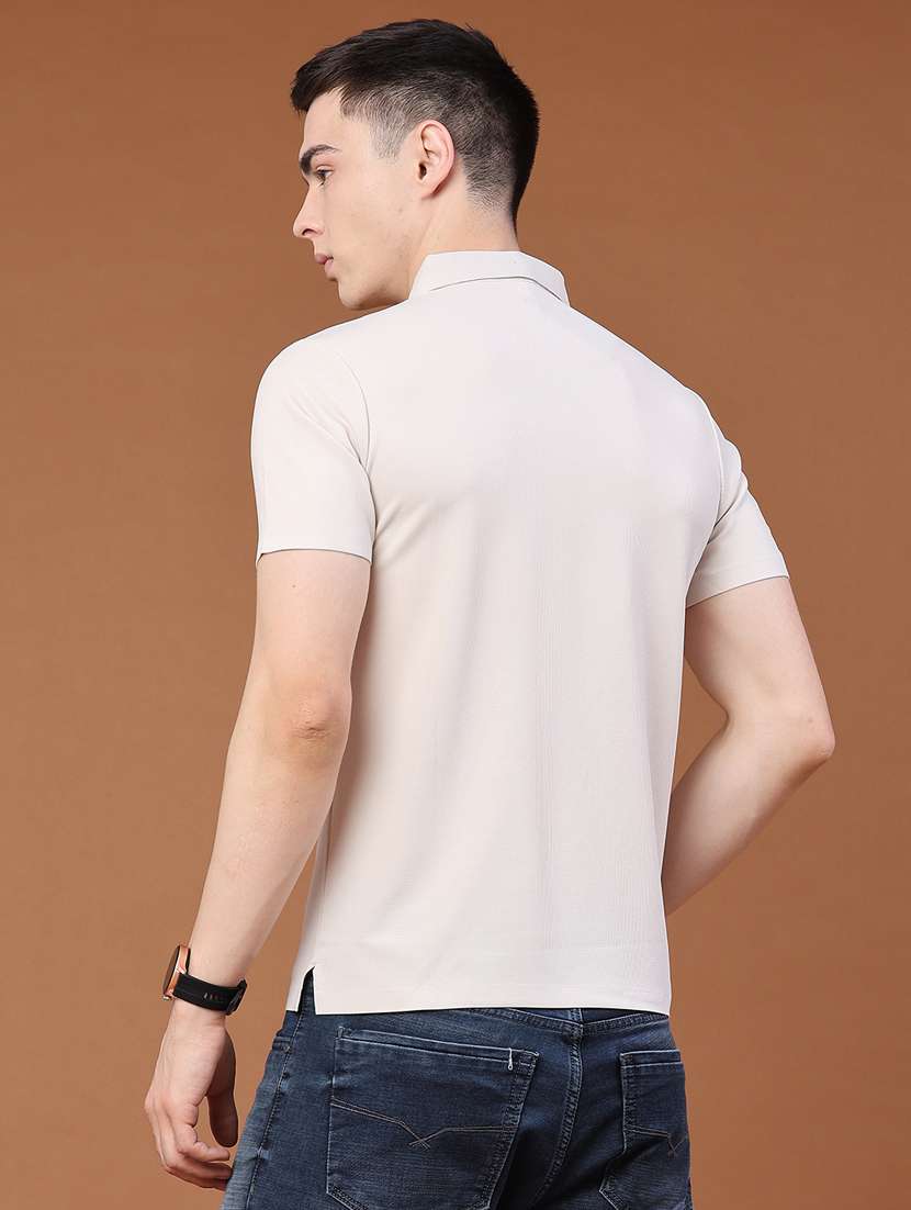 men textured short sleeve slim fit polo t-shirt - 22491326 -  Standard Image - 4