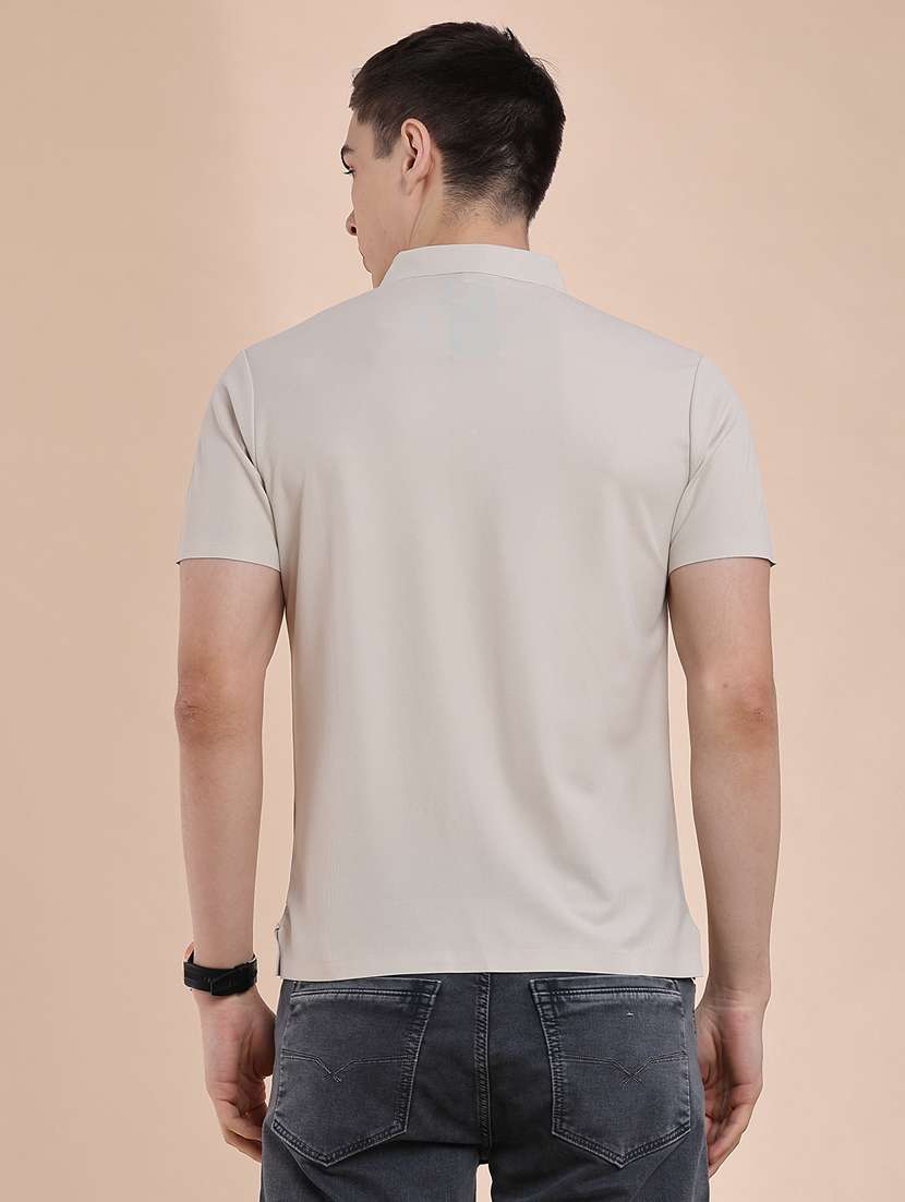 men textured short sleeve slim fit polo t-shirt - 22491330 -  Standard Image - 4