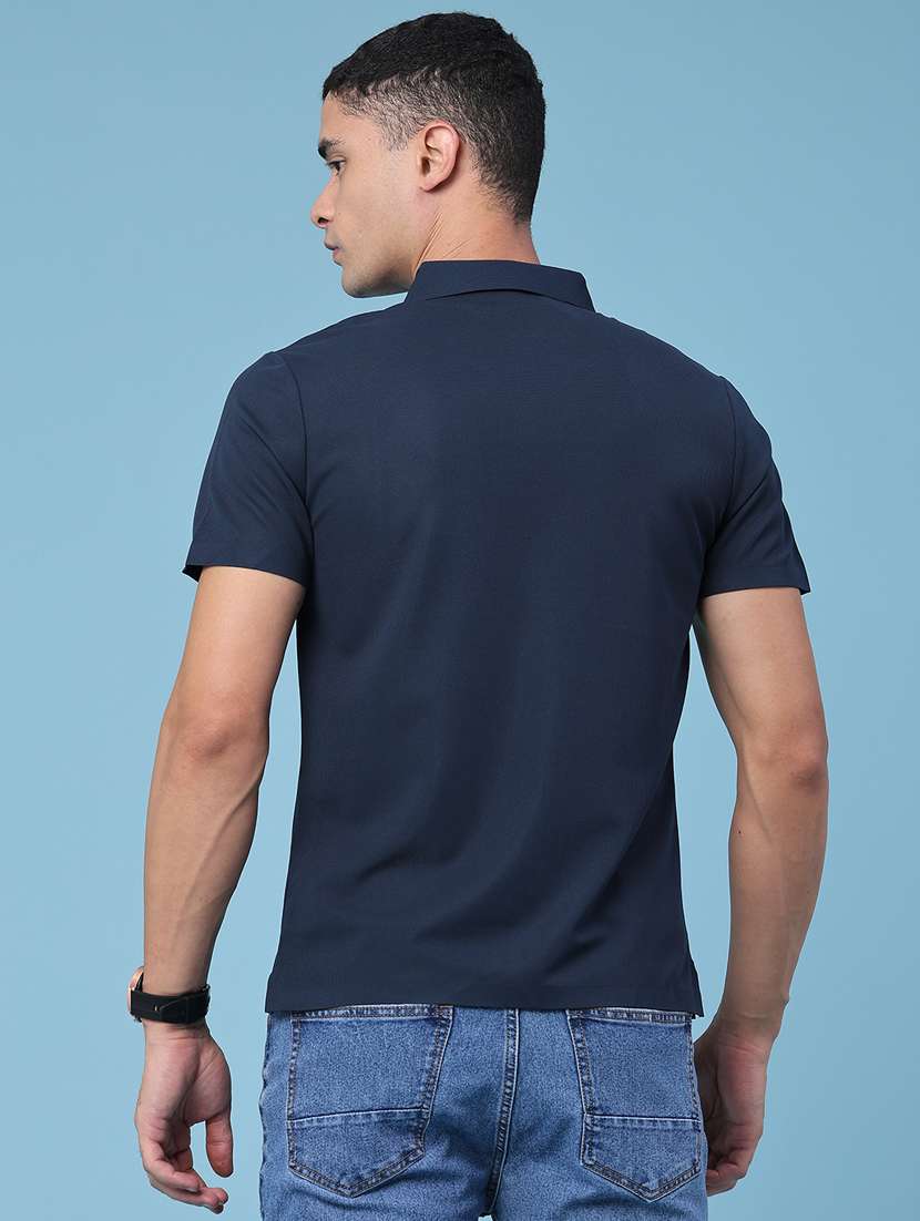 men textured short sleeve slim fit polo t-shirt - 22491333 -  Standard Image - 4