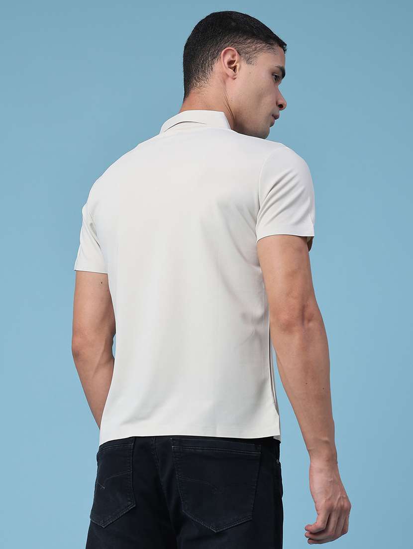 men textured short sleeve slim fit polo t-shirt - 22491338 -  Standard Image - 4