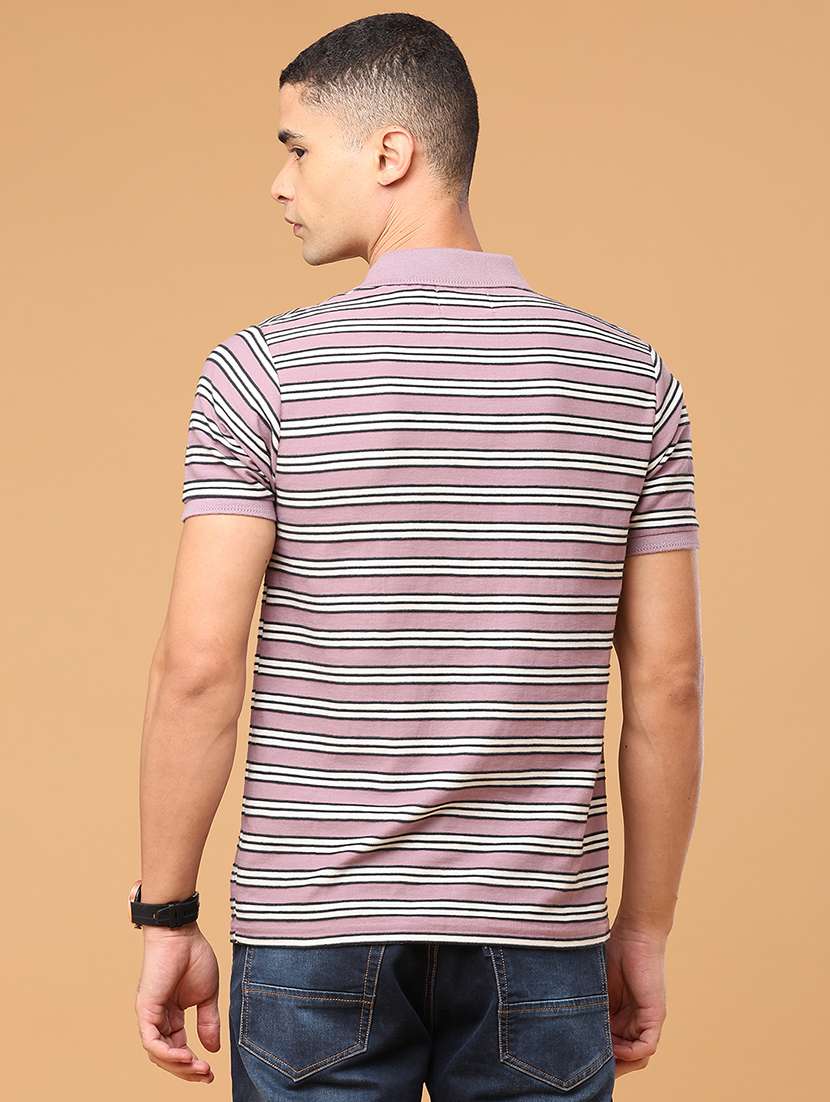 Men Striped Short Sleeve Regular Fit Polo T-shirt - 22491351 -  Standard Image - 4