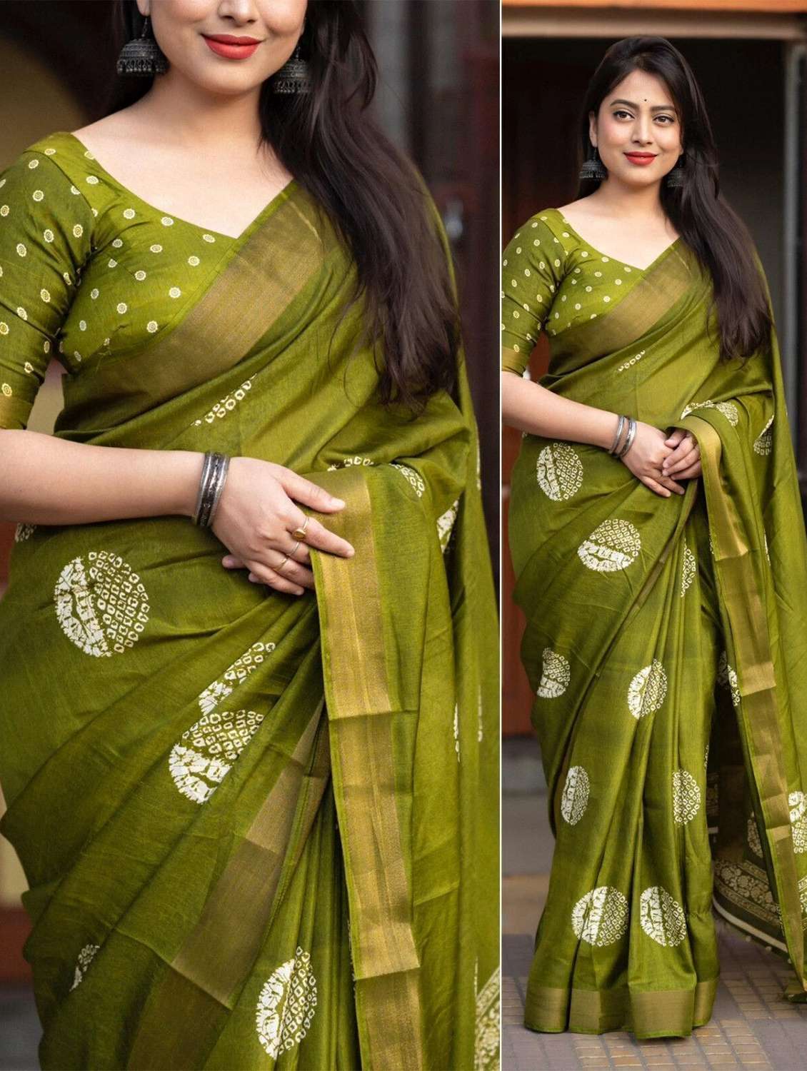 women printed casual wear saree with blouse - 22491445 -  Standard Image - 4