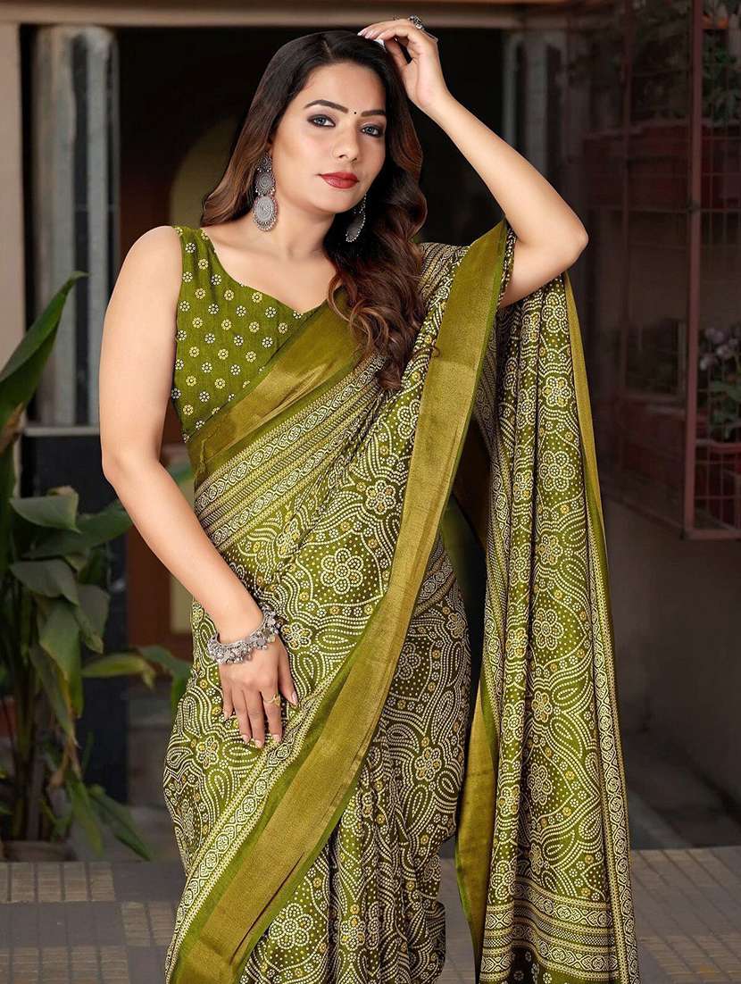 Women Printed Casual Wear Saree With Blouse - 22491502 -  Standard Image - 1