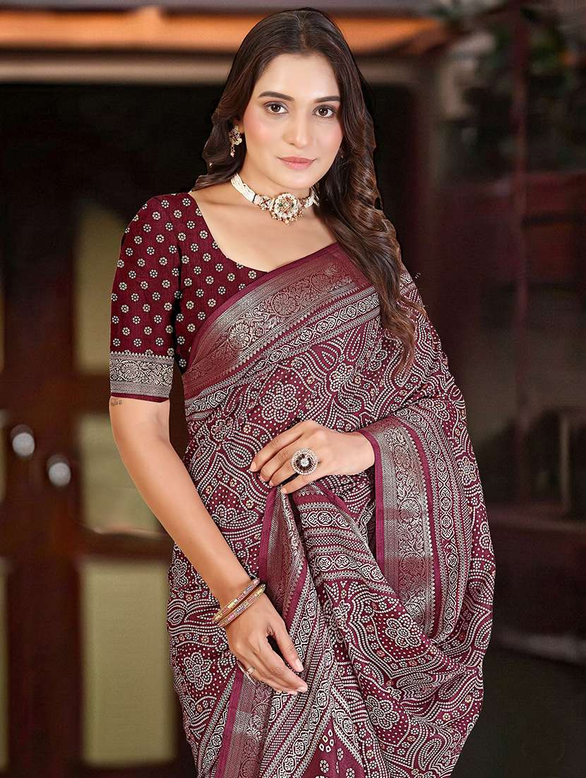 women printed casual wear saree with blouse - 22491566 -  Standard Image - 1