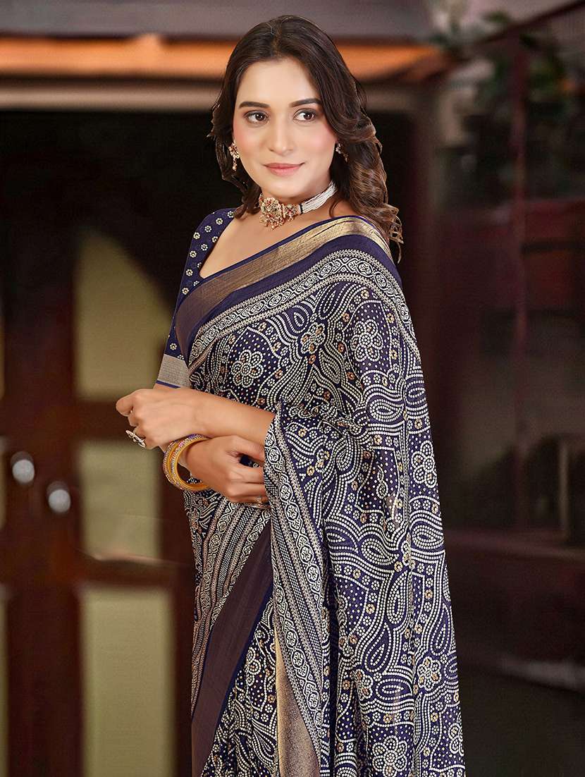 women printed casual wear saree with blouse - 22491581 -  Standard Image - 1