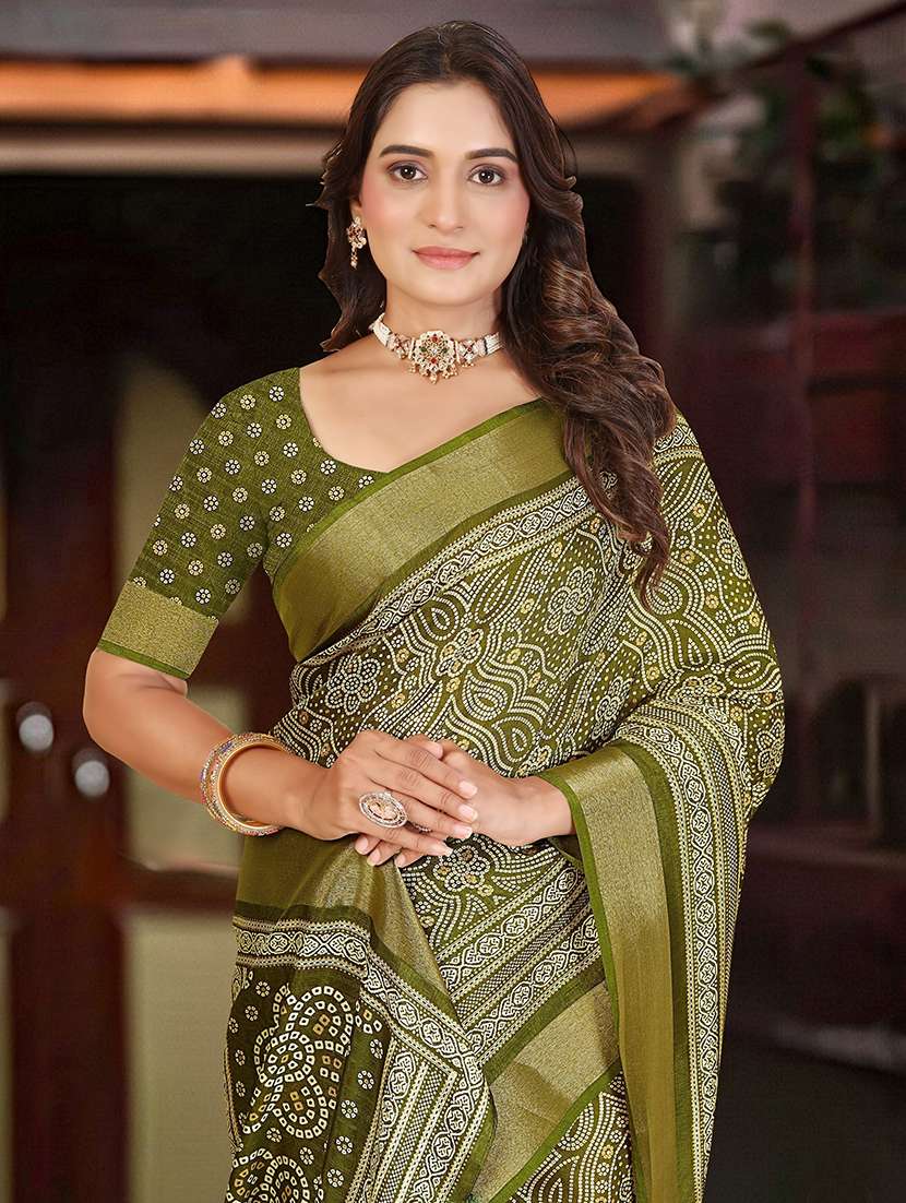 women printed casual wear saree with blouse - 22491582 -  Standard Image - 1