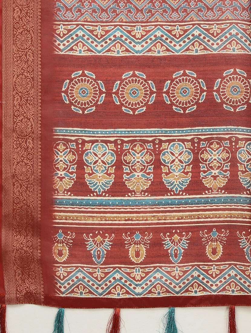 women printed casual wear saree with blouse - 22491927 -  Standard Image - 4