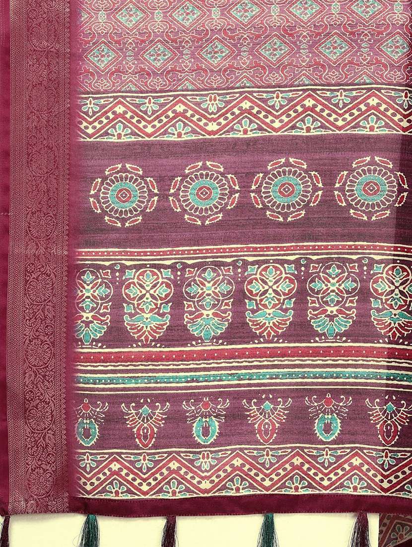 women printed casual wear saree with blouse - 22491929 -  Standard Image - 4