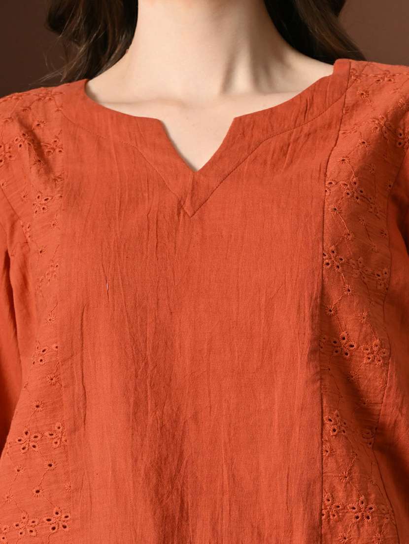 women self design long sleeves regular top - 22494738 -  Standard Image - 1