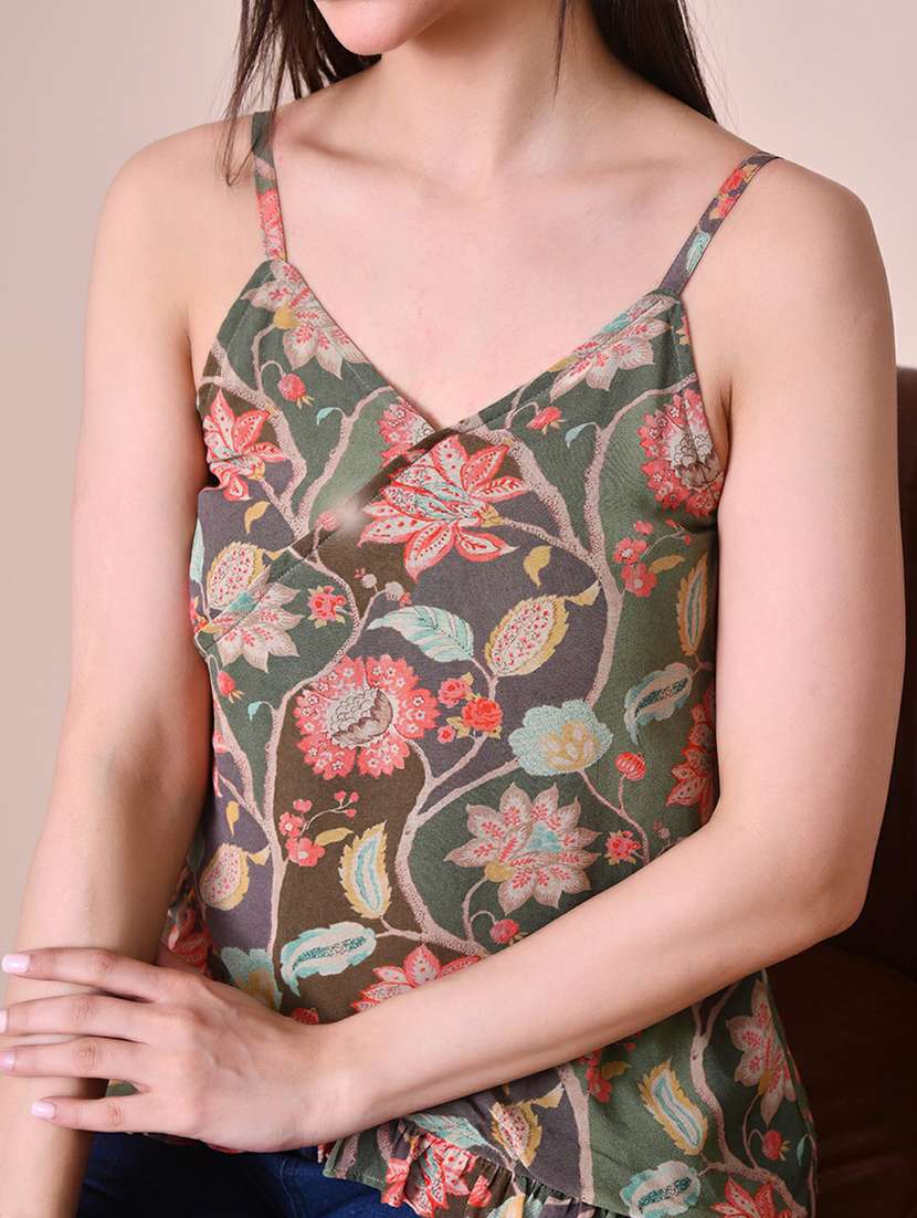 women floral printed sleeveless top - 22494743 -  Standard Image - 1