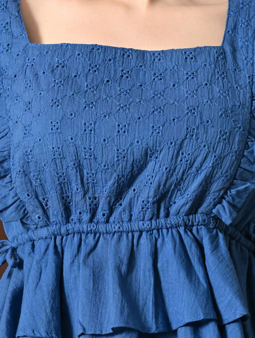 women self design square neck peplum top - 22494853 -  Standard Image - 1