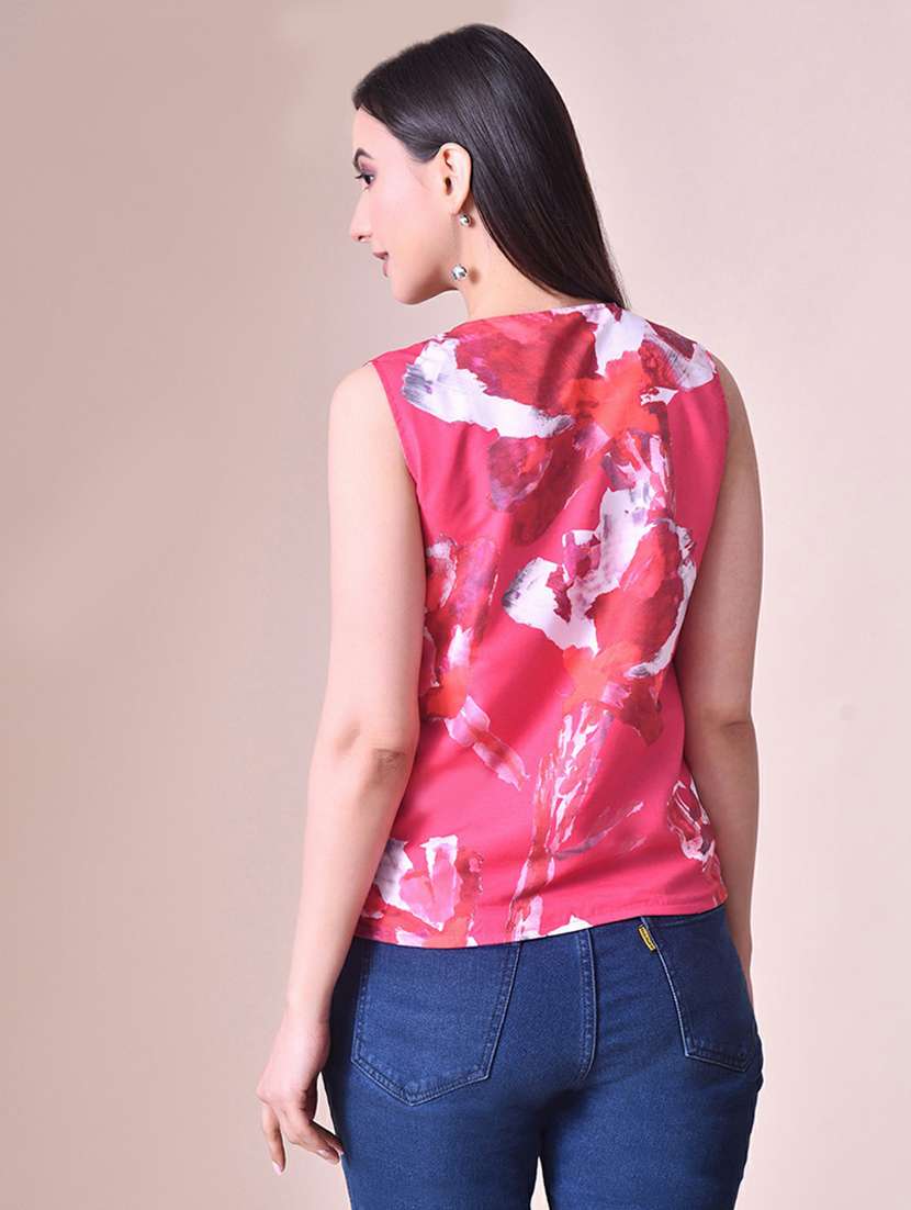 women floral printed sleeveless vest top - 22494883 -  Standard Image - 4