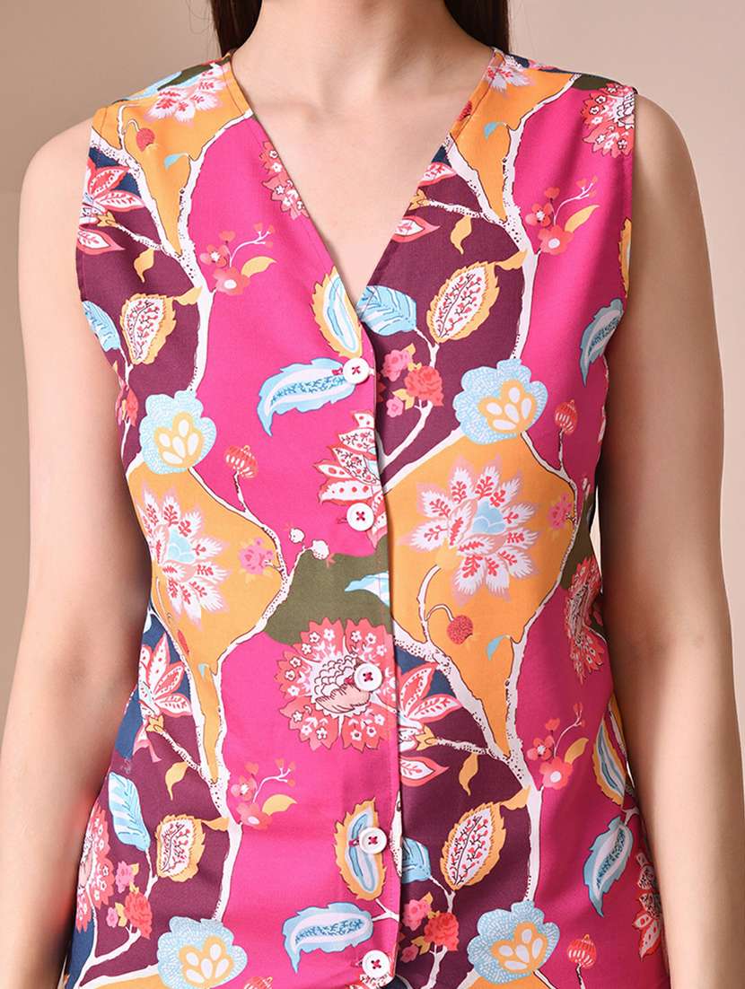 women printed sleeveless vest top - 22494886 -  Standard Image - 1