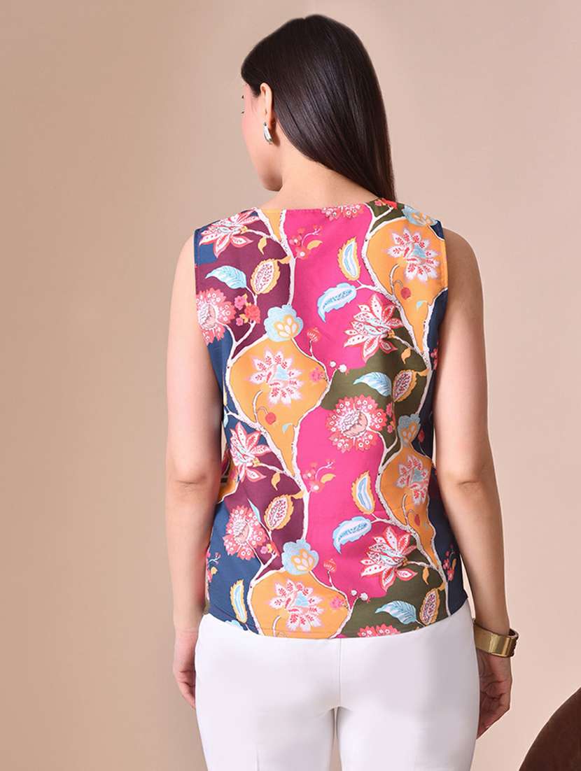 women printed sleeveless vest top - 22494886 -  Standard Image - 4