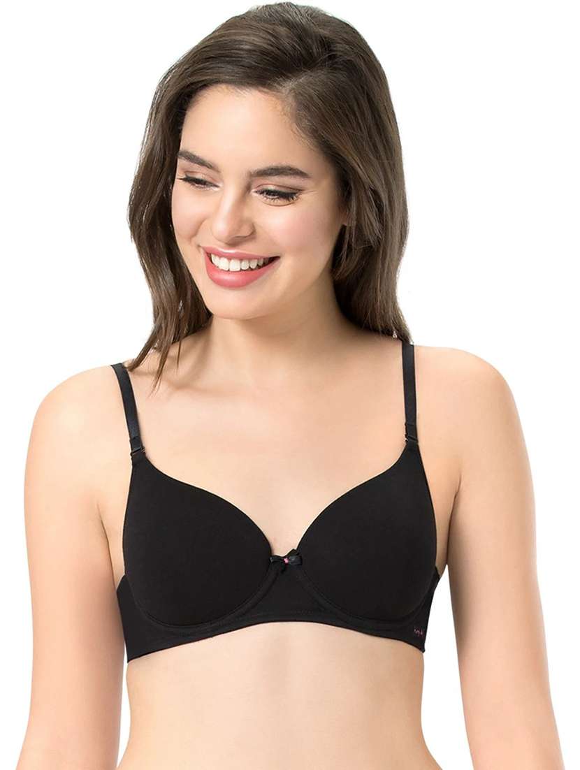women solid push up bra