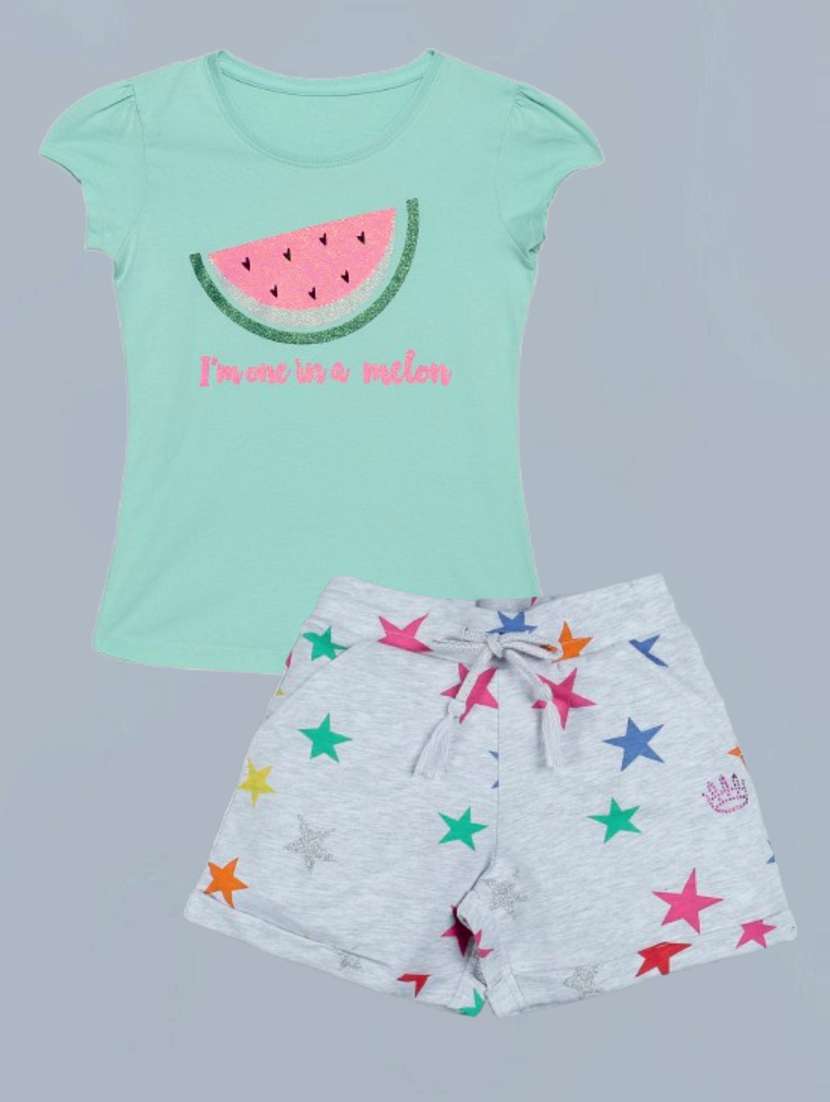 kids printed graphic cotton shorts set - 22495030 -  Standard Image - 1