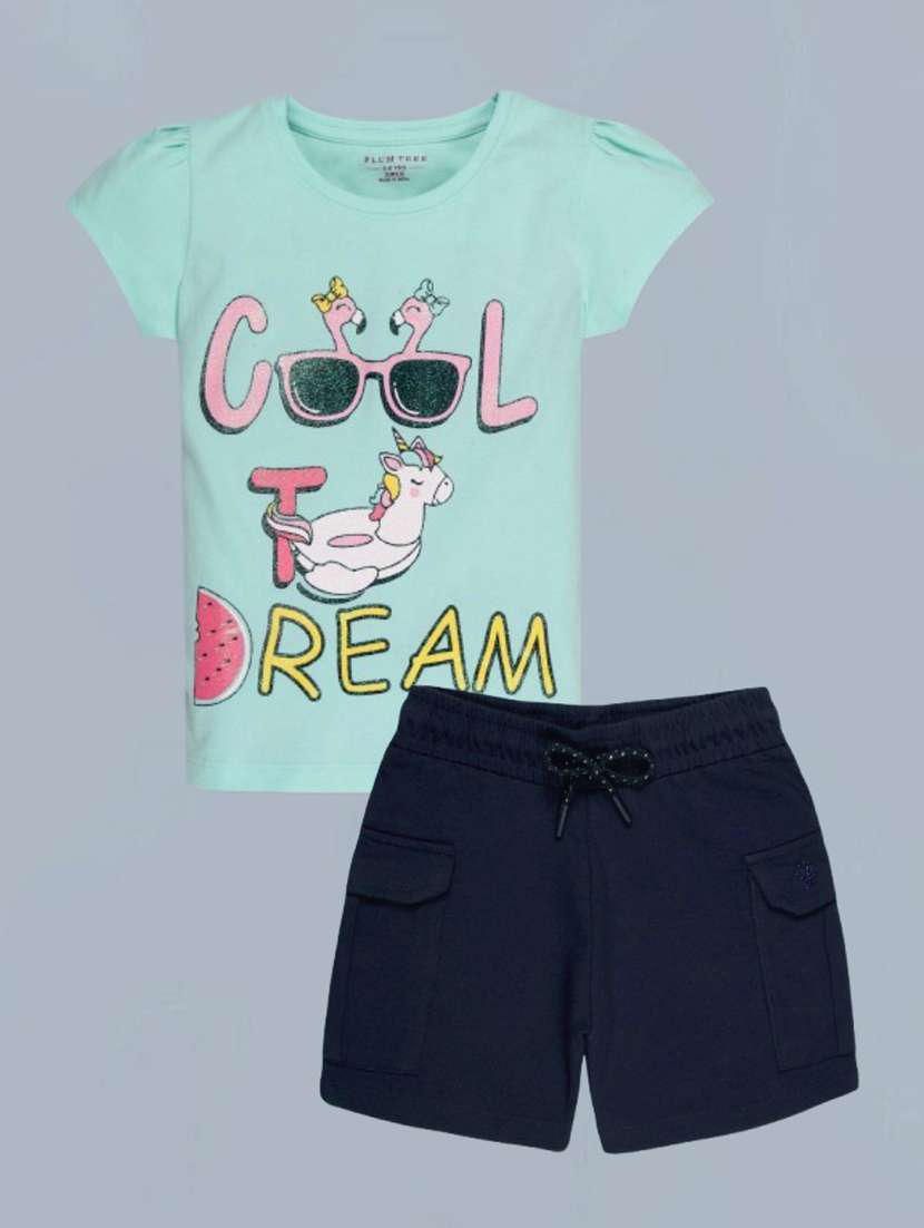 kids printed cotton graphic shorts set - 22495033 -  Standard Image - 1