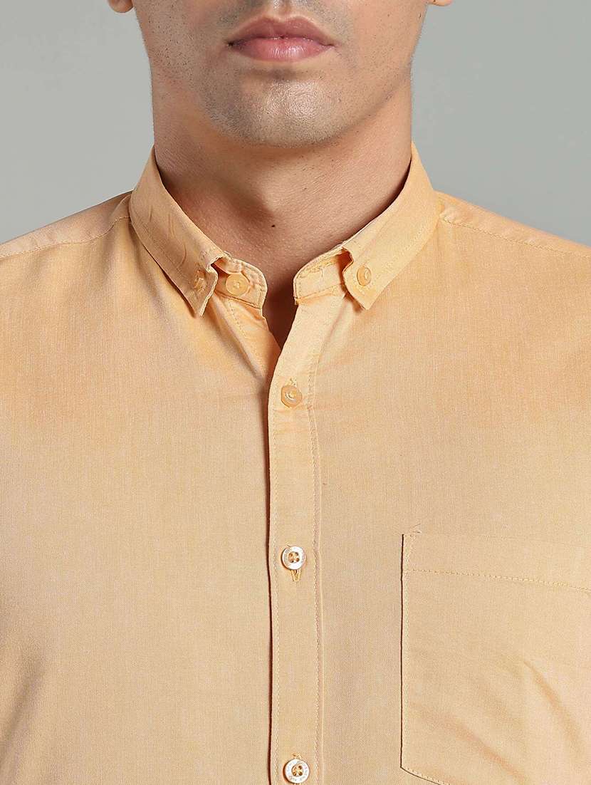 men solid short sleeve slim fit formal shirt - 22495038 -  Standard Image - 1