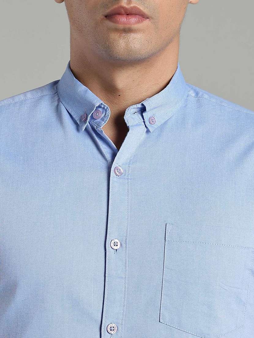 Men Solid Short Sleeve Slim Fit Formal Shirt - 22495040 -  Standard Image - 1