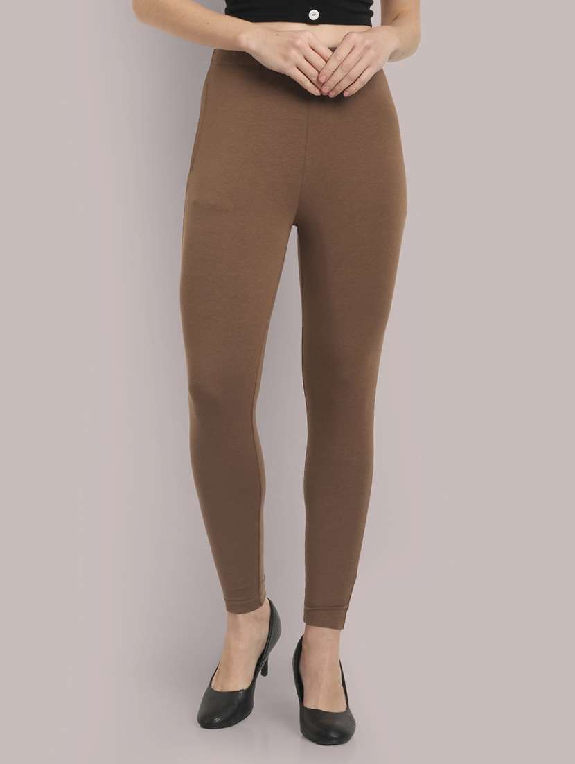 women pack of 3 solid ankle length leggings - 22495115 -  Standard Image - 1