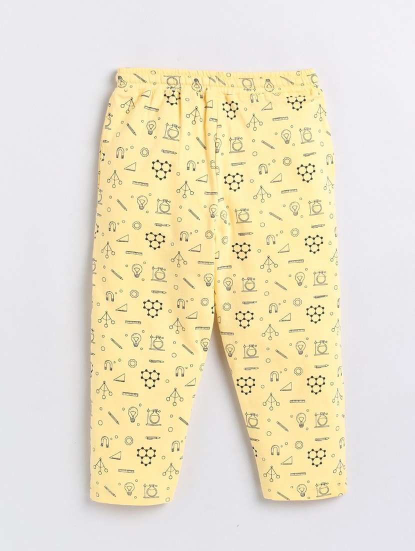yellow printed cotton blend track pant trousers - 22495209 -  Standard Image - 1