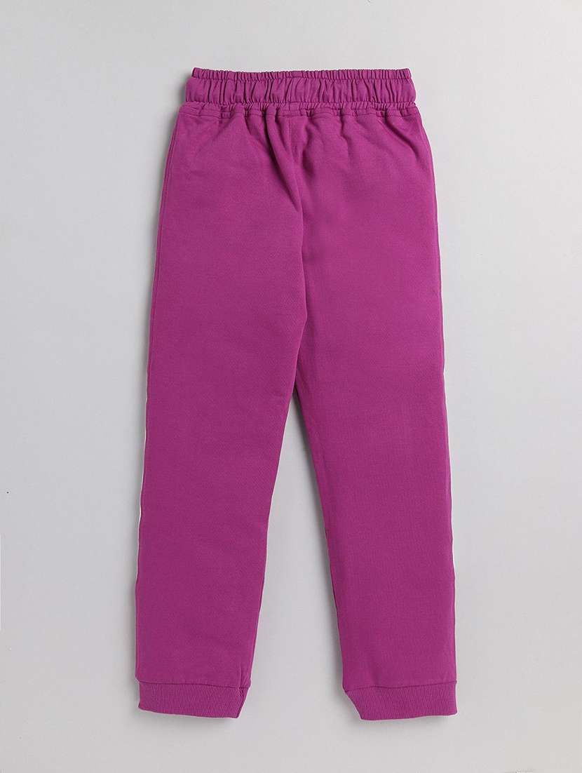 pink printed cotton blend girls trousers - 22495211 -  Standard Image - 1