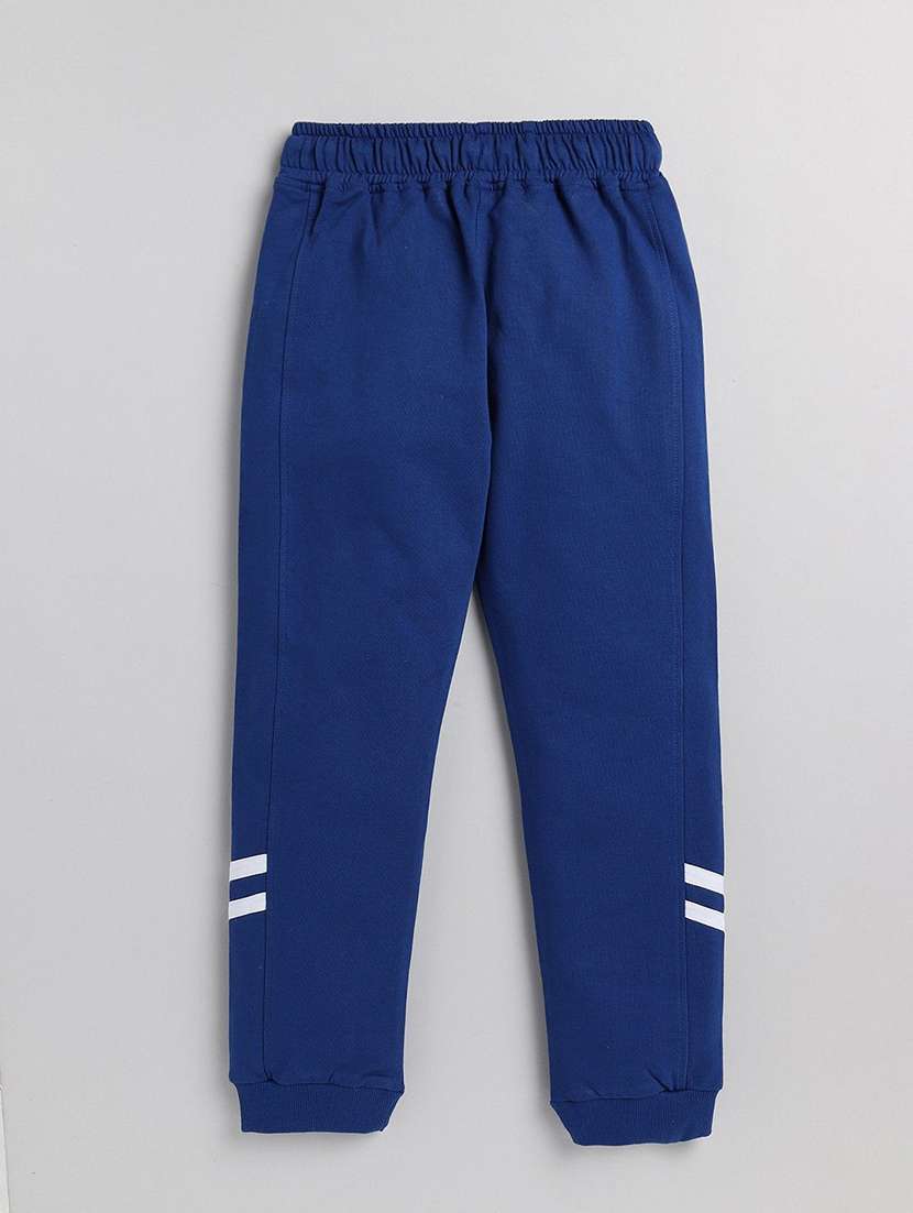 girls navy blue printed cotton blend track pant - 22495212 -  Standard Image - 1