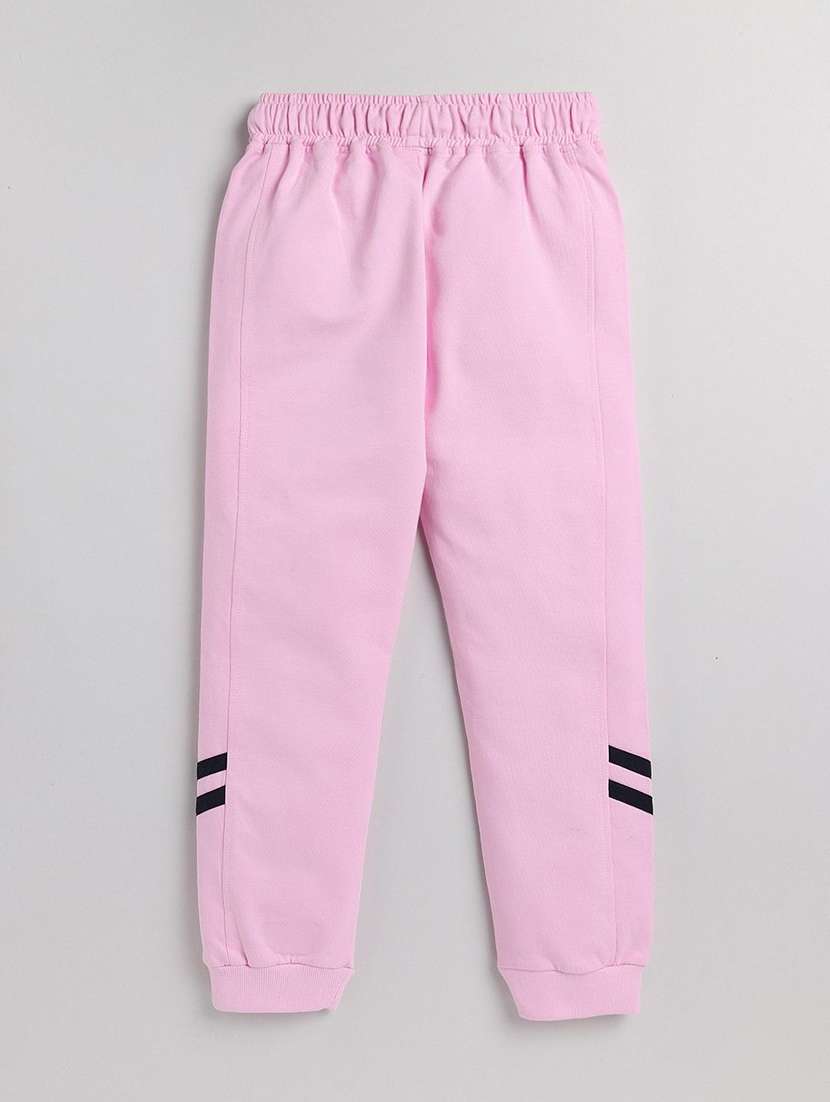 girls pink cotton blend graphic jogger track pants - 22495213 -  Standard Image - 1