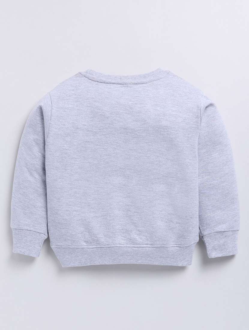 girls  grey graphic print cotton blend sweatshirt - 22495218 -  Standard Image - 1