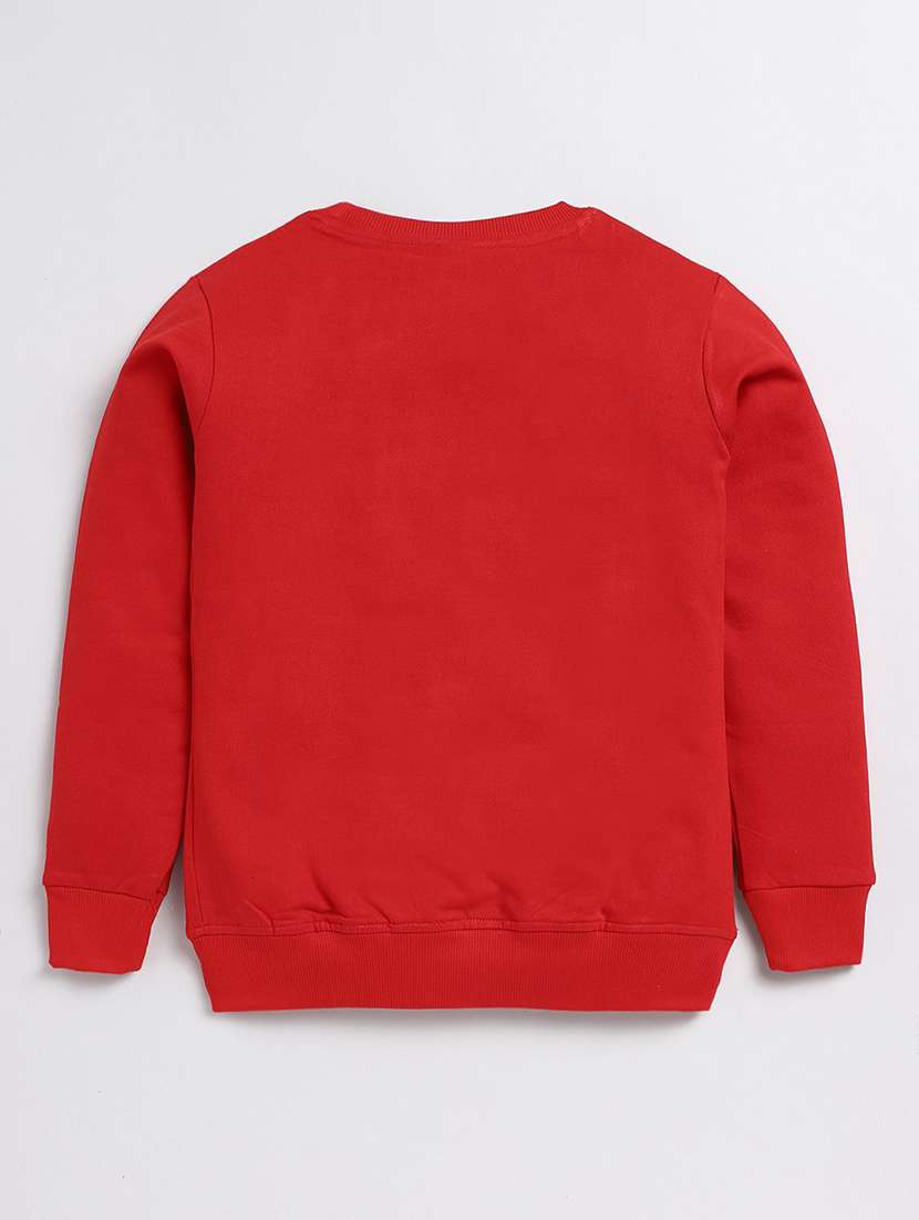 boys red cotton front print sweatshirt - 22495219 -  Standard Image - 1