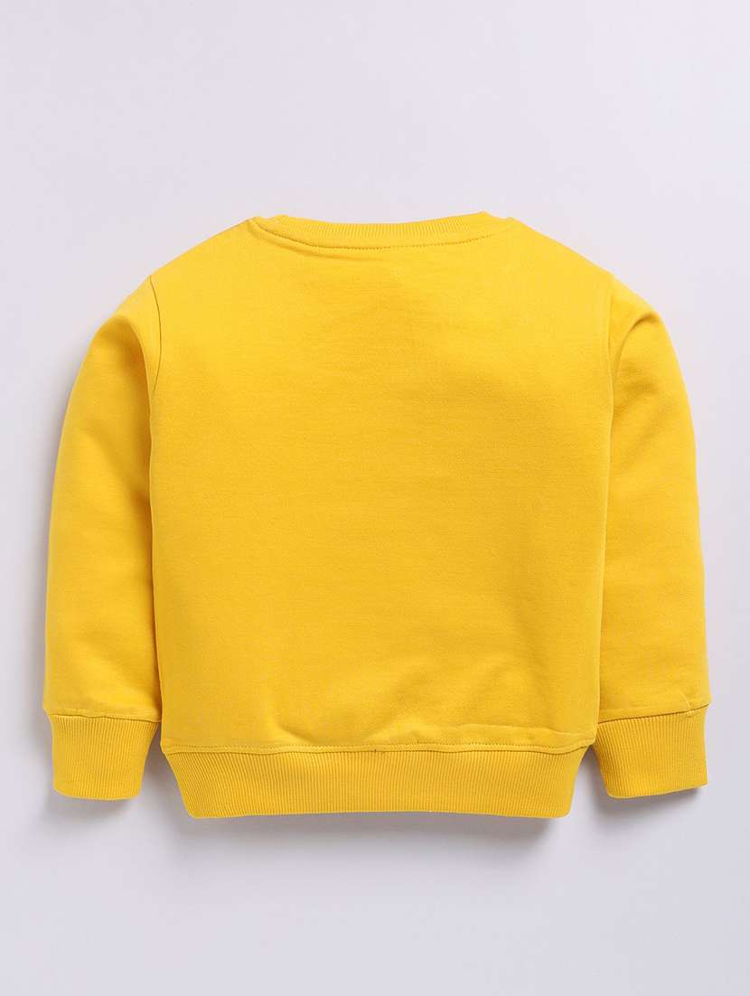 boys yellow cotton blend graphic print round neck sweatshirt - 22495220 -  Standard Image - 1